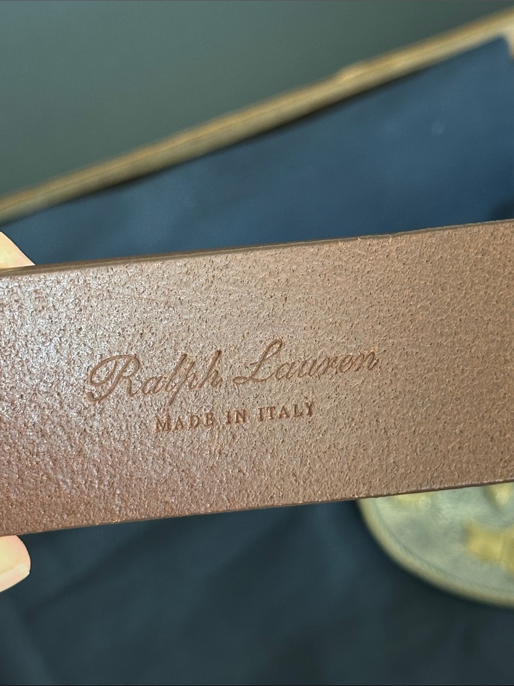 Ralph Lauren Rodeo-Buckle Vachetta Leather Wide Belt - Picture 6 of 9